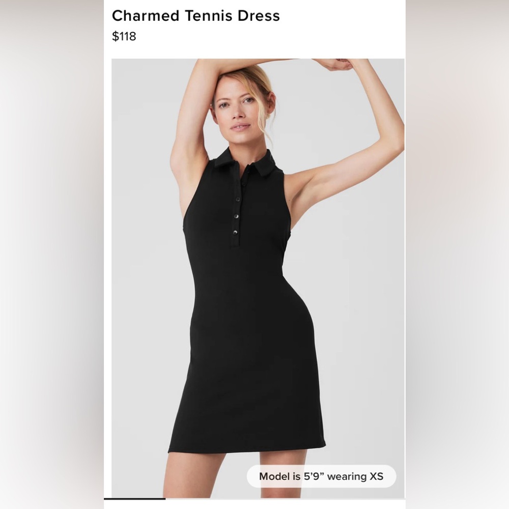 Alo Charmed Tennis Dress Black size Small